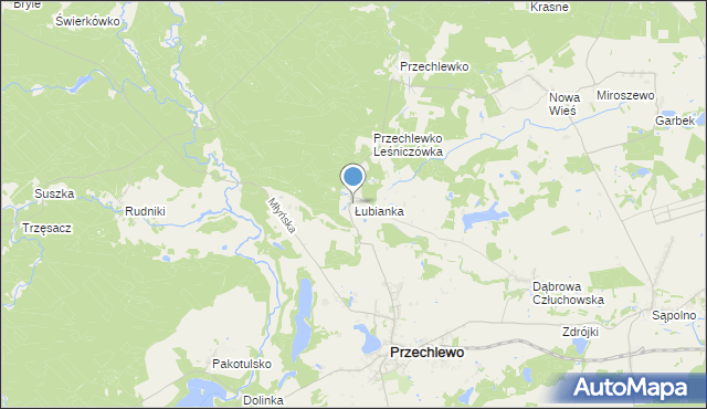 mapa Łubianka, Łubianka gmina Przechlewo na mapie Targeo