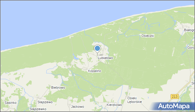 mapa Lubiatowo, Lubiatowo gmina Choczewo na mapie Targeo