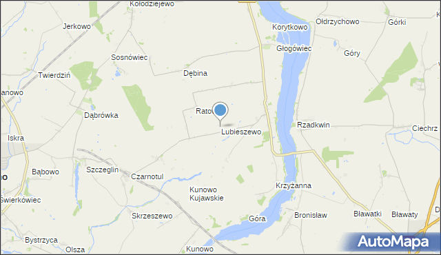 mapa Lubieszewo, Lubieszewo gmina Mogilno na mapie Targeo