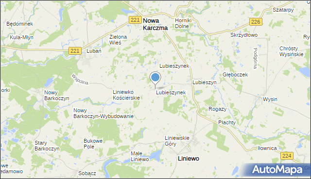 mapa Lubieszynek, Lubieszynek gmina Liniewo na mapie Targeo