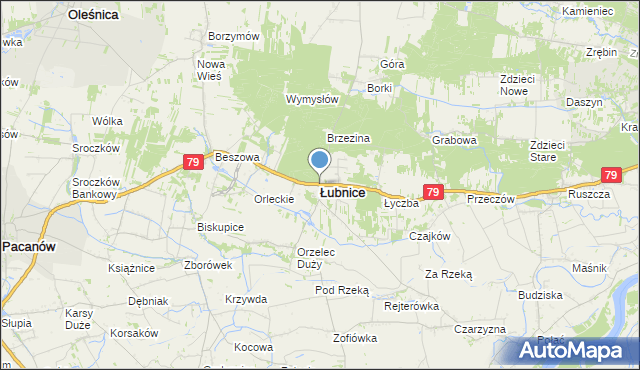 mapa Łubnice, Łubnice powiat staszowski na mapie Targeo