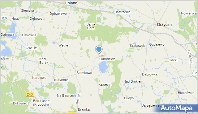 mapa Lubodzież, Lubodzież na mapie Targeo