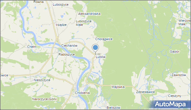 mapa Lubów, Lubów gmina Jemielno na mapie Targeo