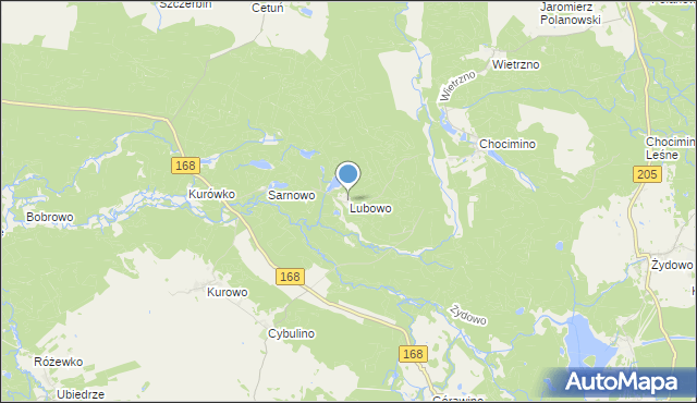 mapa Lubowo, Lubowo gmina Bobolice na mapie Targeo