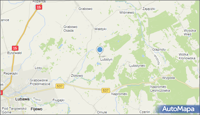 mapa Lubstyn, Lubstyn na mapie Targeo