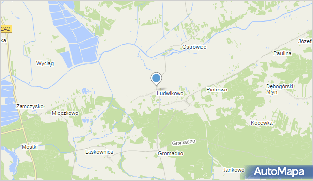 mapa Ludwikowo, Ludwikowo gmina Kcynia na mapie Targeo