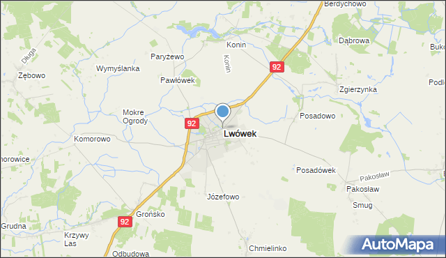mapa Lwówek, Lwówek powiat nowotomyski na mapie Targeo