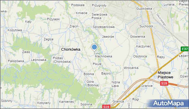 mapa Machnówka, Machnówka na mapie Targeo