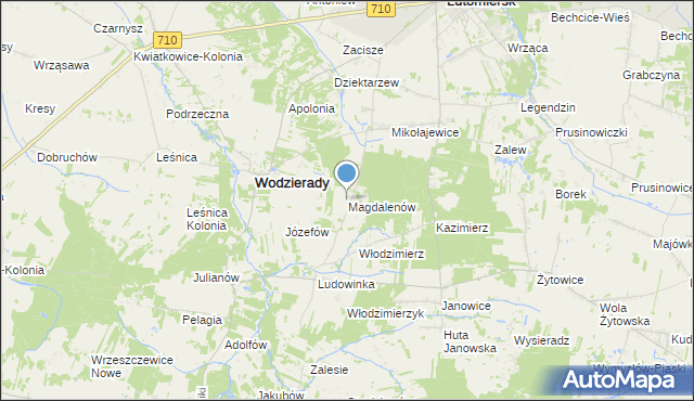 mapa Magdalenów, Magdalenów gmina Wodzierady na mapie Targeo