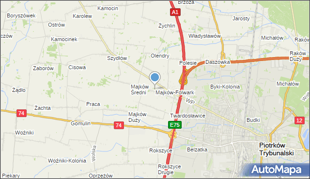 mapa Majków-Folwark, Majków-Folwark na mapie Targeo