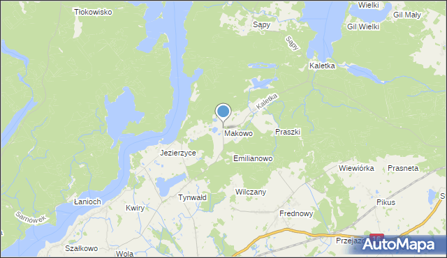 mapa Makowo, Makowo gmina Iława na mapie Targeo