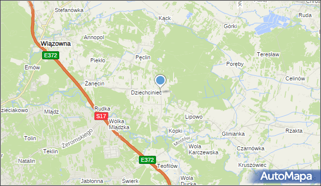 mapa Malcanów, Malcanów gmina Wiązowna na mapie Targeo