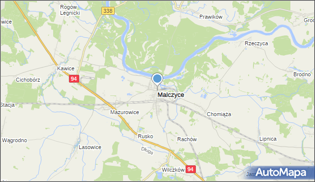 mapa Malczyce, Malczyce powiat średzki na mapie Targeo