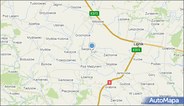 mapa Malżyn, Malżyn na mapie Targeo