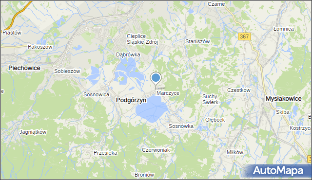 mapa Marczyce, Marczyce na mapie Targeo