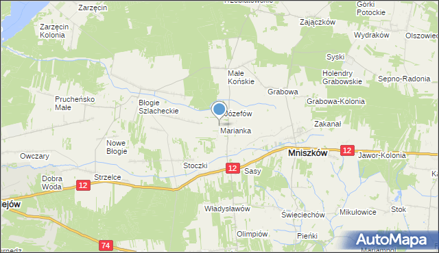 mapa Marianka, Marianka gmina Mniszków na mapie Targeo