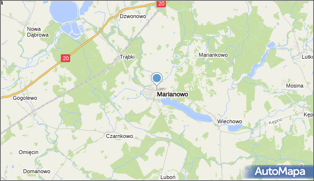 mapa Marianowo, Marianowo powiat stargardzki na mapie Targeo
