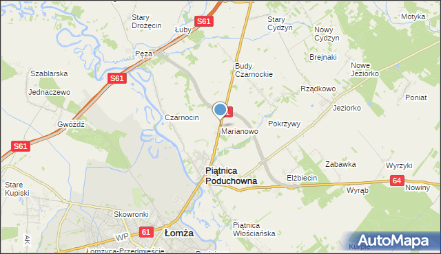 mapa Marianowo, Marianowo gmina Piątnica na mapie Targeo