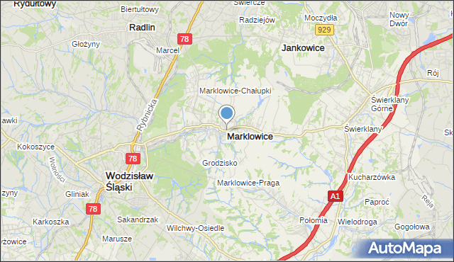 mapa Marklowice, Marklowice na mapie Targeo