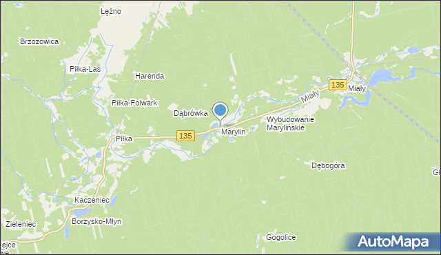 mapa Marylin, Marylin gmina Drawsko na mapie Targeo