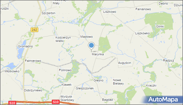 mapa Marynka, Marynka gmina Wyrzysk na mapie Targeo
