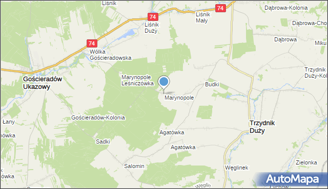 mapa Marynopole, Marynopole na mapie Targeo