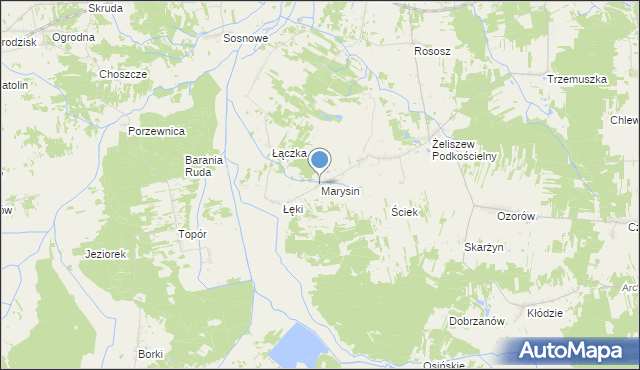 mapa Marysin, Marysin gmina Kotuń na mapie Targeo