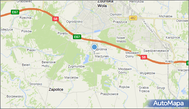 mapa Marżynek, Marżynek na mapie Targeo