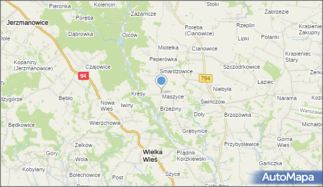 maszyce mapa Mapa Maszyce, Maszyce na mapie Targeo