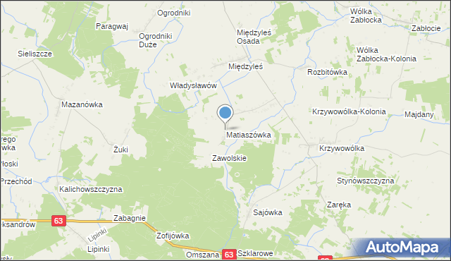 mapa Matiaszówka, Matiaszówka na mapie Targeo