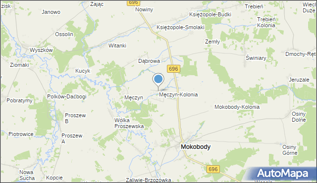 mapa Męczyn-Kolonia, Męczyn-Kolonia na mapie Targeo