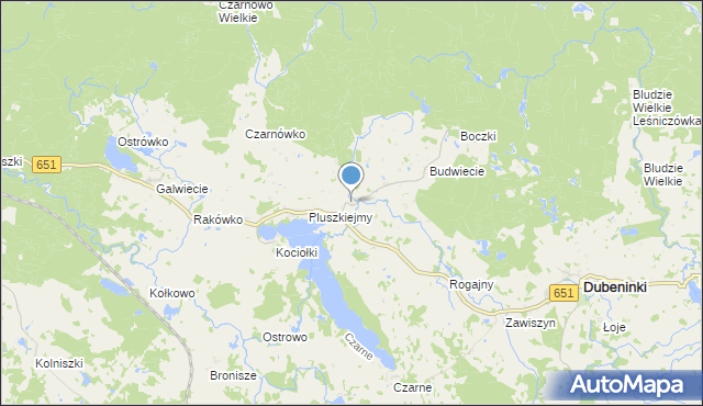 mapa Meszno, Meszno gmina Dubeninki na mapie Targeo