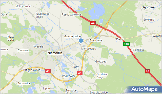 mapa Michałówek, Michałówek gmina Niemodlin na mapie Targeo