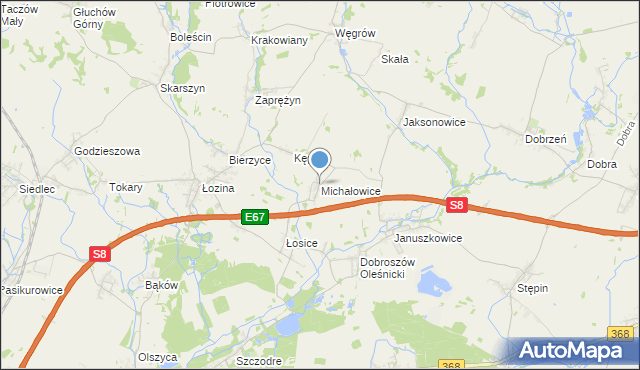 mapa Michałowice, Michałowice gmina Długołęka na mapie Targeo