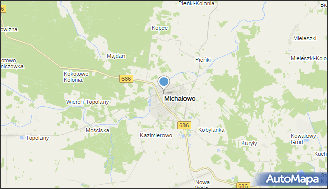 mapa Michałowo, Michałowo powiat białostocki na mapie Targeo