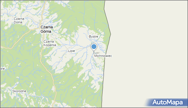 mapa Michniowiec, Michniowiec na mapie Targeo