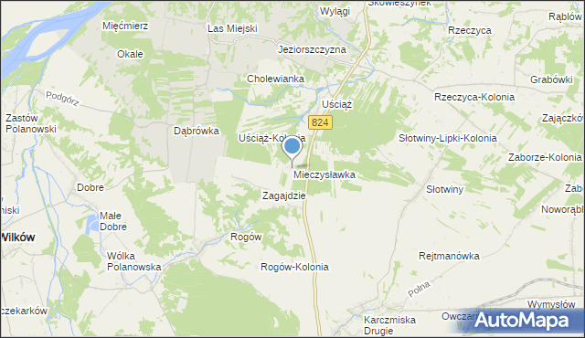 mapa Mieczysławka, Mieczysławka gmina Karczmiska na mapie Targeo