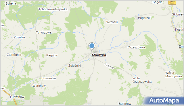 mapa miedzna Mapa Miedzna Miedzna Na Mapie Targeo mapa miedzna