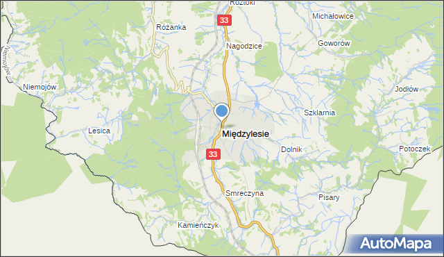 mapa Międzylesie, Międzylesie powiat kłodzki na mapie Targeo