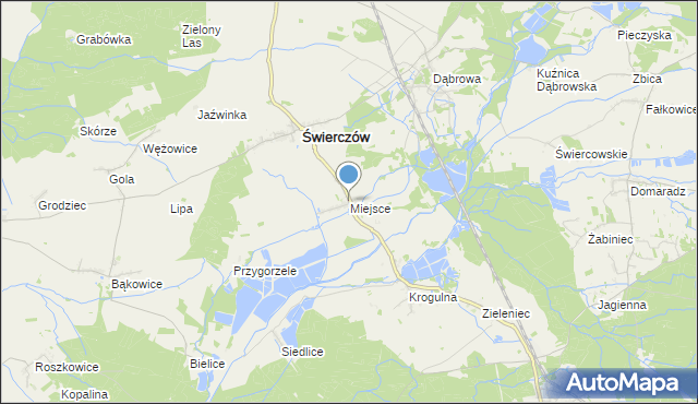 mapa Miejsce, Miejsce gmina Świerczów na mapie Targeo