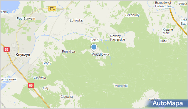 mapa Mierestki, Mierestki gmina Knyszyn na mapie Targeo