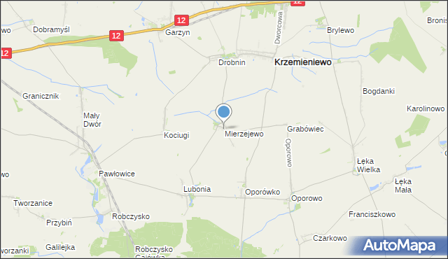 mapa Mierzejewo, Mierzejewo gmina Krzemieniewo na mapie Targeo