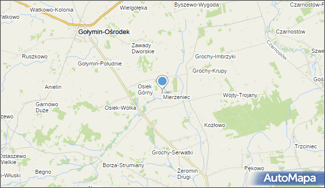 mapa Mierzeniec, Mierzeniec na mapie Targeo