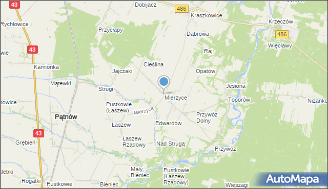 mapa Mierzyce, Mierzyce na mapie Targeo