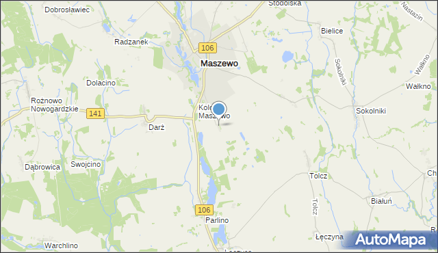 mapa Mieszkowo, Mieszkowo gmina Maszewo na mapie Targeo