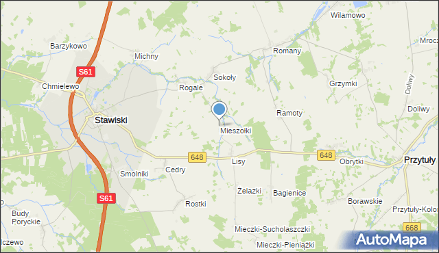 mapa Mieszołki, Mieszołki na mapie Targeo