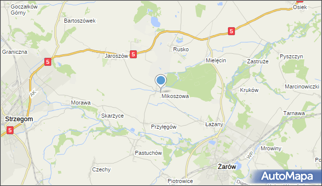 mapa Mikoszowa, Mikoszowa na mapie Targeo