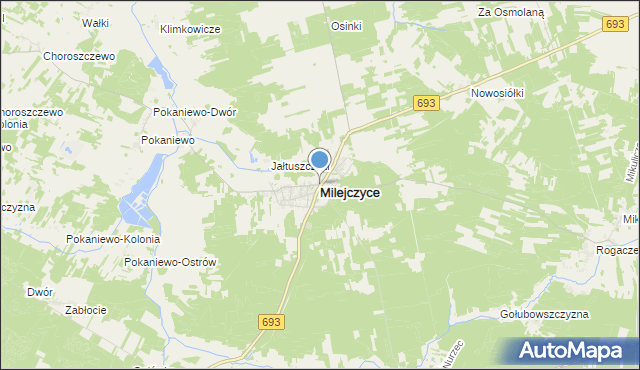 mapa Milejczyce, Milejczyce na mapie Targeo