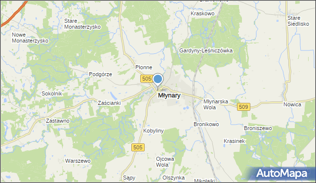 mapa Młynary, Młynary powiat elbląski na mapie Targeo