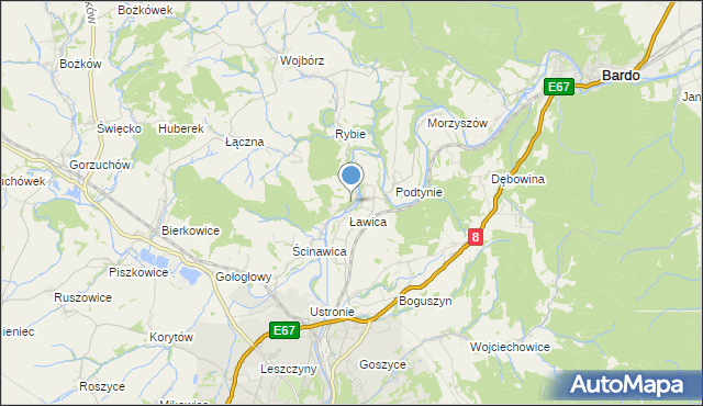 mapa Młynów, Młynów gmina Kłodzko na mapie Targeo